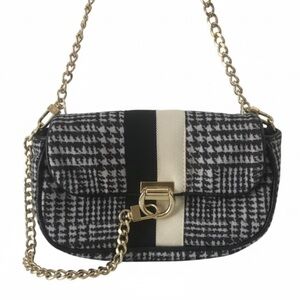 Pam & Gela Houndstooth Mini Cross Body Bag EUC